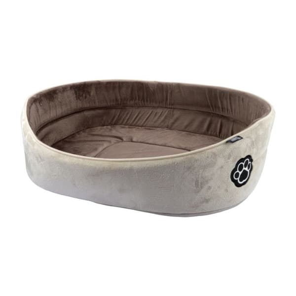 Mjuk inredning oval korg "Patchy" sortiment alla storlekar Love Story - Hasselnöt-Beige - L 60 x l 42 x H 16,5 cm
