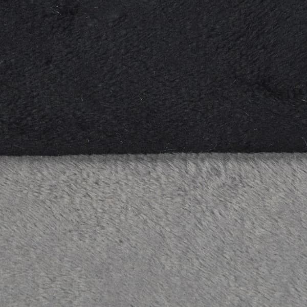 Mjuk inredning oval korg "Patchy" sortiment alla storlekar Love Story - Grå-Svart - L 60 x l 42 x H 16,5 cm