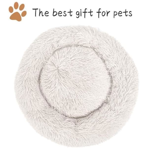 Hund Katt Säng Rund Kattkorg Plysch Extra Mjuk Bekväm och söt Husdjursbo Djupsömn Pet