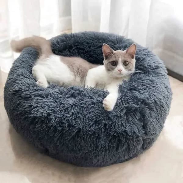 Rund korg - Pet Nest - Mörkgrå - 50cm - Mjuk - Bekväm - Inomhus