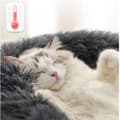 Miniatyrbild 3 av 4: Sovsäng Hund Katt Grå Plysch Hund Katt Rund Vinterväska Mjuk Husdjur Lugnande Säng 60x26cm
