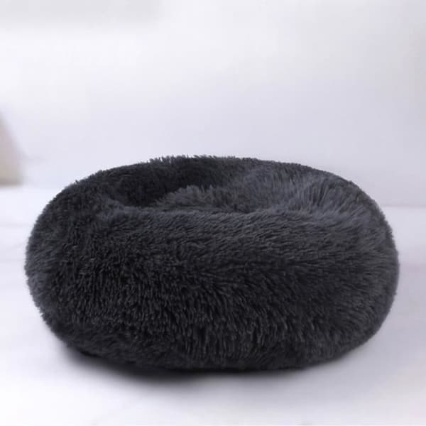 Sovsäng Hund Katt Grå Plysch Hund Katt Rund Vinterväska Mjuk Husdjur Lugnande Säng 60x26cm