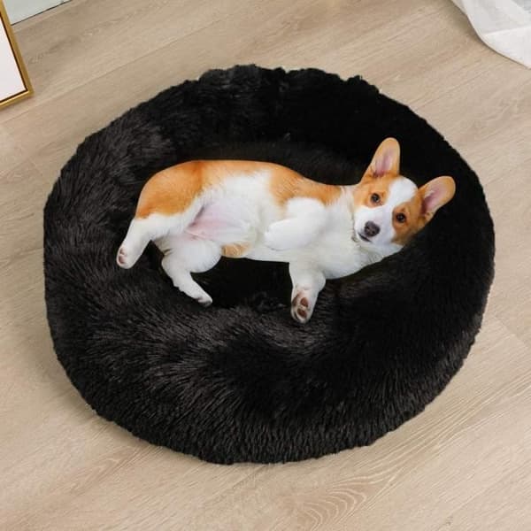 Hund Katt Säng Rund Kattkorg Plysch Extra Mjuk Bekväm och söt Husdjursbo Djupsömn Pet