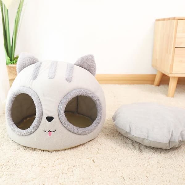 Korg för katt och hund - Ej specificerat - 35x35x30cm - Vit - Rund - Inredning