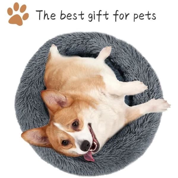 Hund Kattsäng Rund kattsäng Plysch Extra Mjuk Bekväm Söt Husdjursbo Deep Sleep Pet M