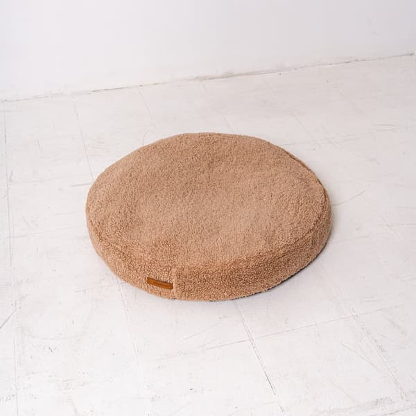 Coco Teddy bekväm hund- eller kattkudde, ljusbeige storlek S