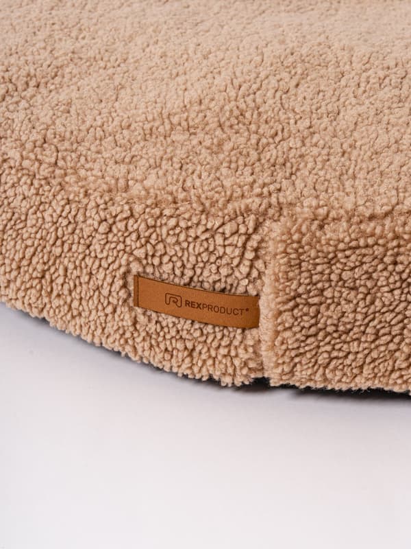 Coco Teddy bekväm hund- eller kattkudde, ljusbeige storlek S