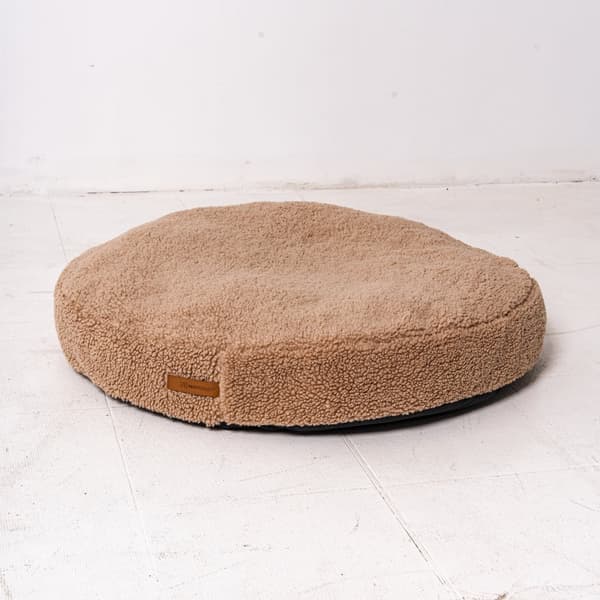 Coco Teddy bekväm hund- eller kattkudde, ljusbeige storlek S