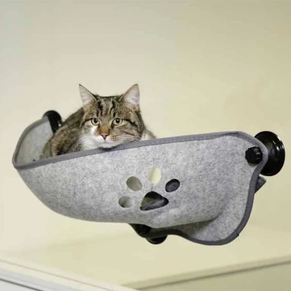 Kerbl Fönstersolstol för katt Filzino 70x26x26 cm Grå