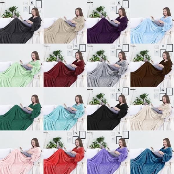 Ärmpläd - Lat - Fleece - Bekväm - Lätt - 150 x 180 cm - Mörkröd