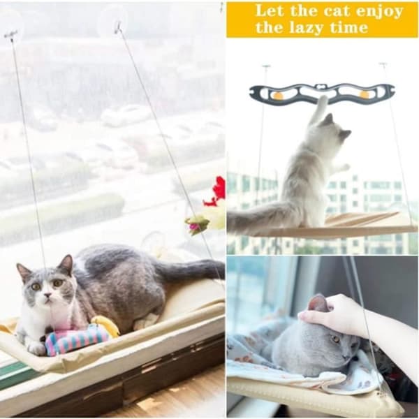 Cat Window Hängmatta, Cat Window Lounger, Transparent Window Sill Cat, Maximal lastkapacitet 20KG