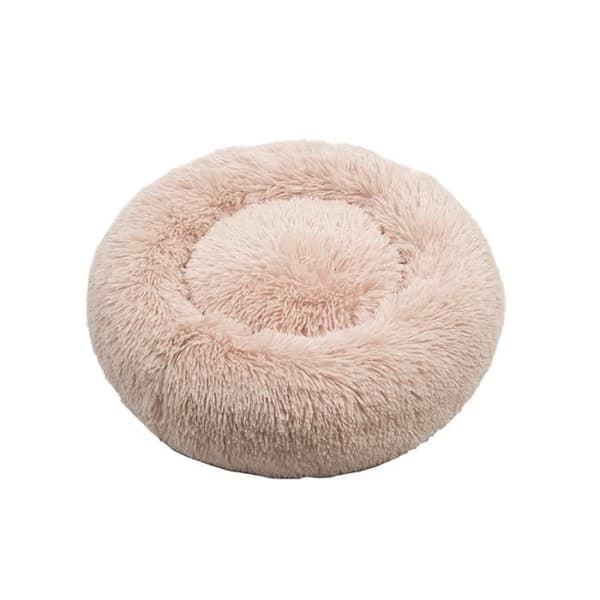 Sovkorg Hund Katt Trash Rund Kudde Vinter Varm Plysch Djursäng - Rosa,50cm