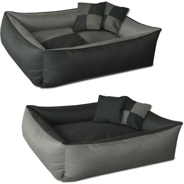 Hundsäng - BedDog - MAX QUATTRO 2in1 - XXL 120x85cm - Grå/Antracit - Rektangulär
