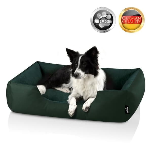Hundsäng - BedDog® - ZARA - 80x65 cm - Mörkgrön - Rektangulär