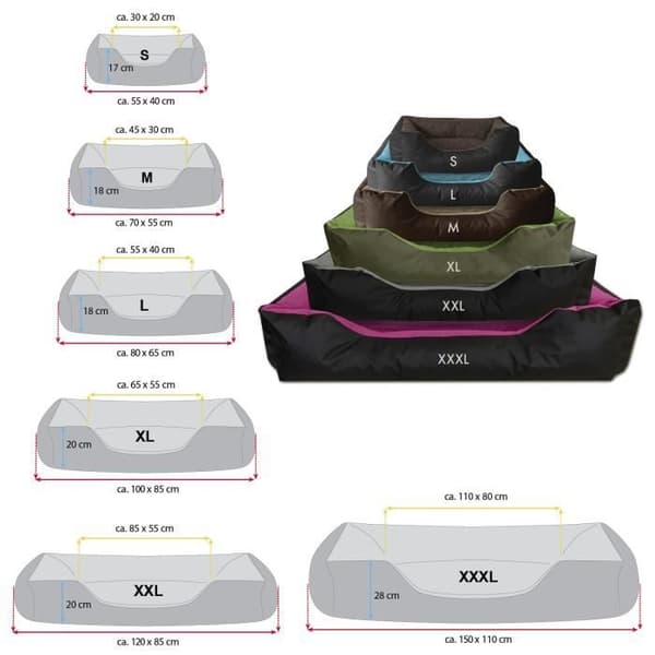 Hundsäng - BedDog® - LUPI - XL 100x85cm - Vattentät - Färg GRÖN-FÄLT