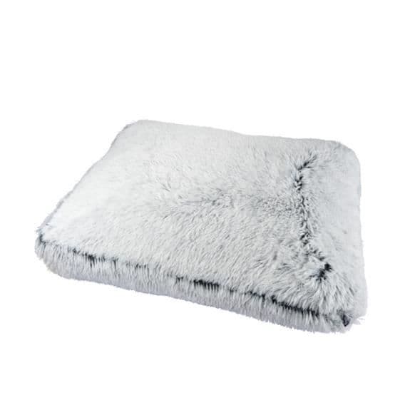 Kudde - Falsk päls - Vit - L 100 x b 70 cm - Halkfri - Avtagbar