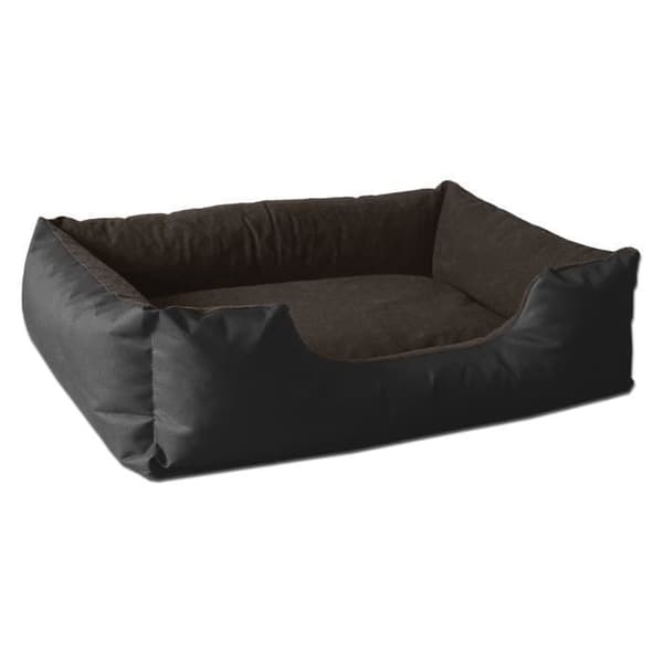 BedDog LUPI hundsäng, korg, hundkudde [L ca. 80x65cm, BLACK-FIELD (svart/brun)]