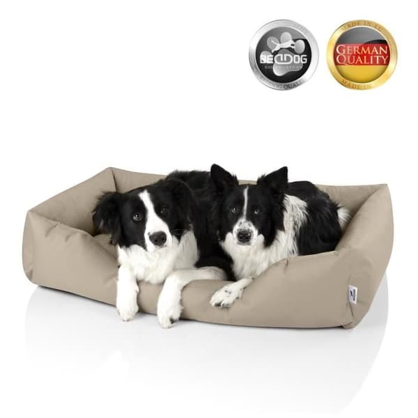 Hundsäng - BedDog® - ZARA - XXL 120x85cm - Beig NAMIB-SAND - Vattentålig