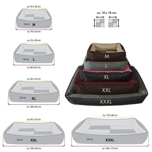 Hundsäng - BedDog - MAX QUATTRO 2in1 - XXL 120x85cm - MYSTIC (grön/brun) - Inomhus/utomhus