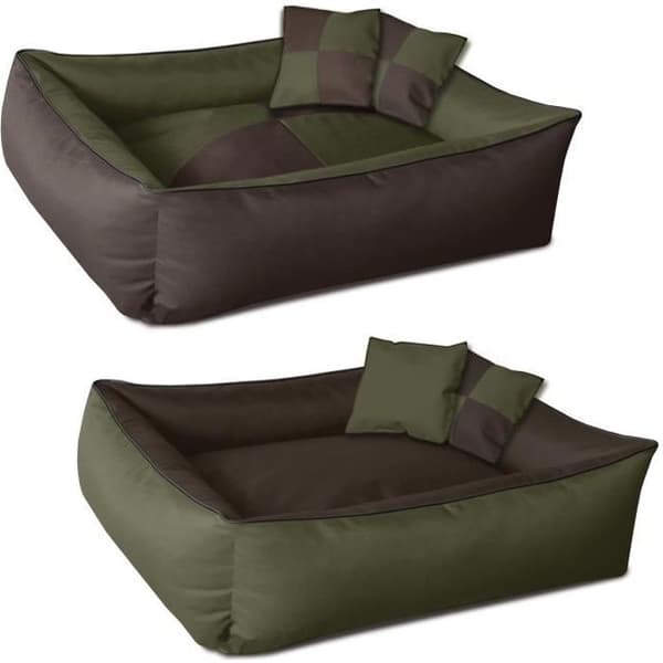 Hundsäng - BedDog - MAX QUATTRO 2in1 - XXL 120x85cm - MYSTIC (grön/brun) - Inomhus/utomhus