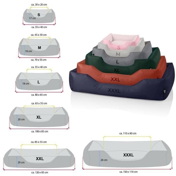 Hundsäng - BedDog® - ZARA - 70x55 cm - PINK-YORK - Rektangulär