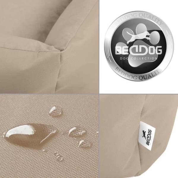 Hundsäng - BedDog® - ZARA - 70x55 cm - Beige - Rektangulär - Vattentät