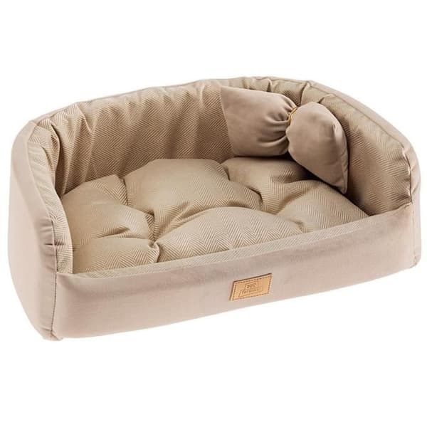 Ferplast Harris hund- och kattkorg 50 x 35 cm beige sammet