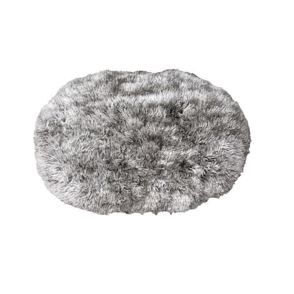 Bobby oval hårig hundkudde - svart/svart/svart - 88x58 cm