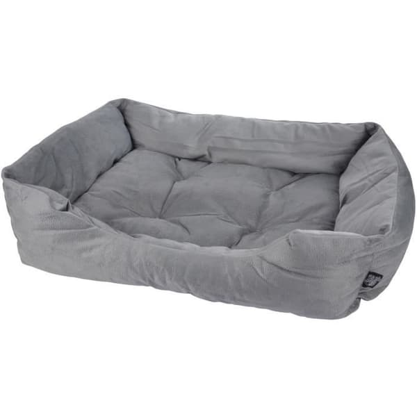 Rektangulär korg - Polyester - 65 x 52 x 18 cm - Grå python - För hundar