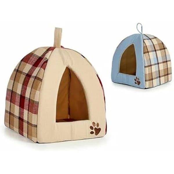 Säng för husdjur - Mascow - Rutig modell - 33 x 45 x 33 cm - Liten hund - inomhus