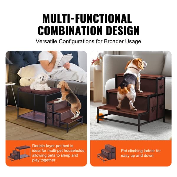 Pet Bunk Bed, Multi-niveau Design, Aftagelige Madrasser, Robust Konstruktion