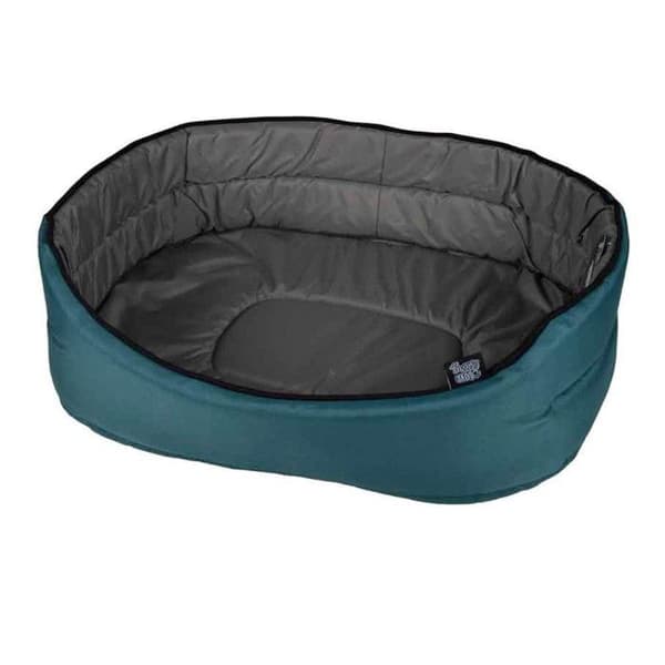 Oval Höna för Hund &amp; Katt - Paris Pris - Grundmodellen - 45cm - Smaragd &amp; Grå - Bekväm