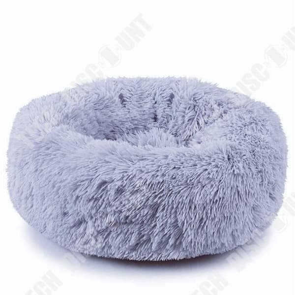 TD® Hundkatt Sovkorg - Rund kudde Vinter Varm Plysch Husdjurssäng - Ljusgrå 40 cm Komfort Värme
