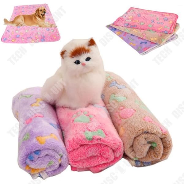TD® Filt hund katt husdjur kallt vardagsrum matta kennel höstpläd vinter varm fleece rosa färg patt