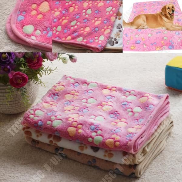 TD® Filt hund katt husdjur kallt vardagsrum matta kennel höstpläd vinter varm fleece rosa färg patt