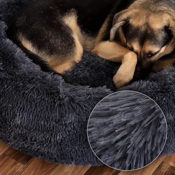 HTBE® Deep sleep dog house rund plysch strömatta höst och vinter kattmadrass husdjurs kennel compa