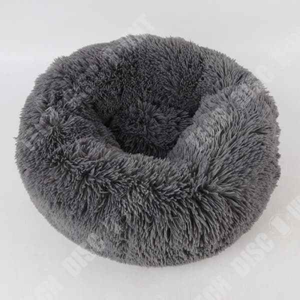 TD® Sovkorg Hund Kattkorg Rund kudde Vintervarm plysch husdjurssäng - Mörkgrå 60 cm / Heavy Duty / Långhårig