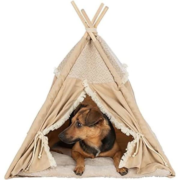 Tipi för katt - TRIXIE - Modell Boho - 55 × 65 × 55 cm - Beige - Inomhus
