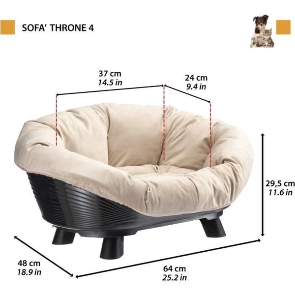 Bädd - FERPLAST - SOFFA TRON 4 - Med kudde - Vit