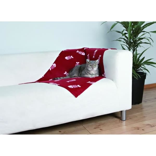 Barneyfodrat täcke för hund/katt - TRIXIE - 100 × 70 cm - Bordeauxröd - Inomhus - Katt - Vuxen