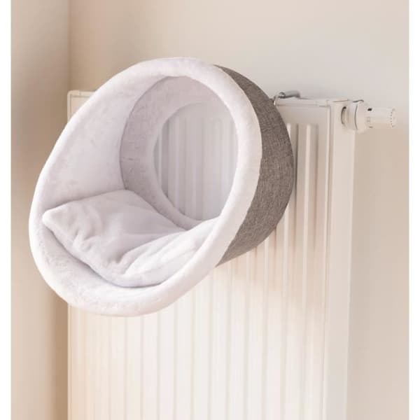 TRIXIE Cozy Radiator Shelter - Ø38x34cm - Vit & Grå - För katter