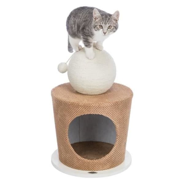 TRIXIE mysigt skydd - Med skrapboll - ø 36 × 50 cm - Taupe