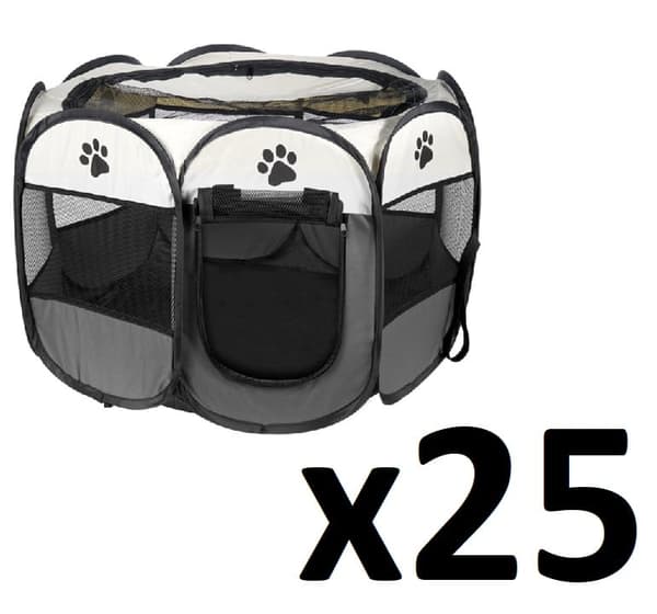 Hunde-/kattegård 91x91x58cm - grå x 25