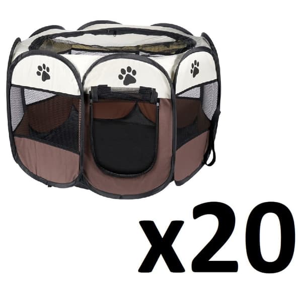 Lekhage för hund/katt 74x74x43cm - brun x 20