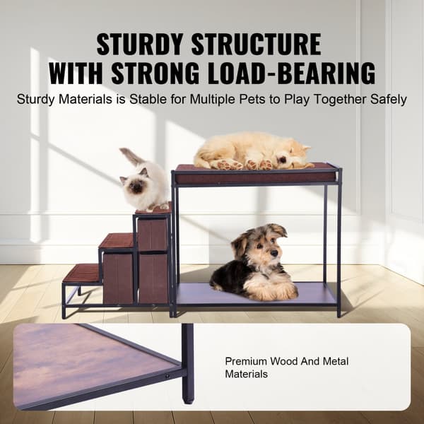 Pet Bunk Bed, Multi-niveau Design, Aftagelige Madrasser, Robust Konstruktion