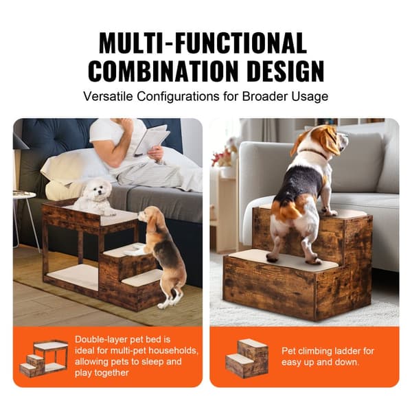 Pet Bunk Bed, Multi-niveau Design, Behagelig Kanin Pels Overflade, Holdbart Sisal Materiale