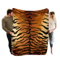 Miniatyrbillede 1 af 2: Flannel Tiger Print Tæppe, Blød Polyester Bomuld, Bærbar til Alle Sæsoner,150x180cm, 1
