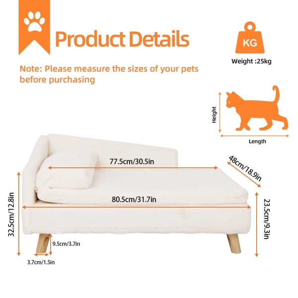 Kæledyrs Sofa, Vandtæt, Plys Betræk, Medium