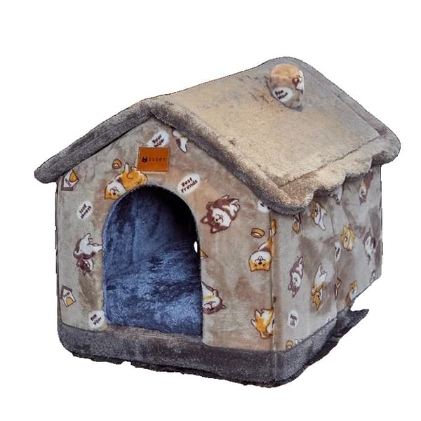 Hundhus, avtagbart överdrag, mysig design,L 53x43x46cm, Hundhus Kaffe Hund