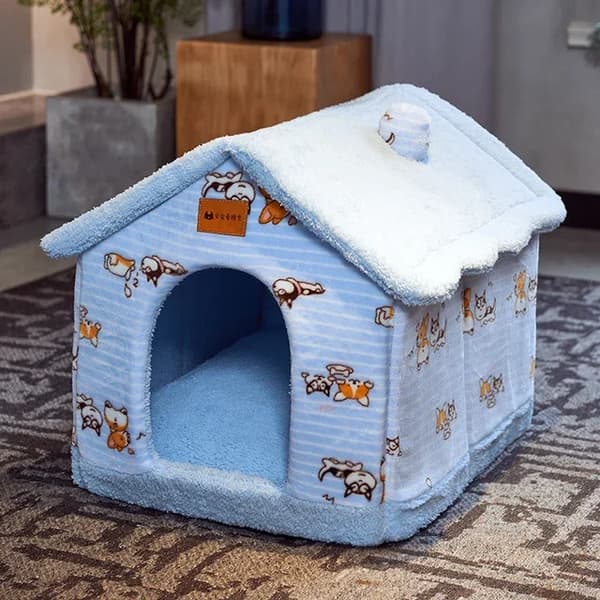 Hundhus, avtagbart överdrag, mysig design,Hundhus Blå, L 53x43x46cm